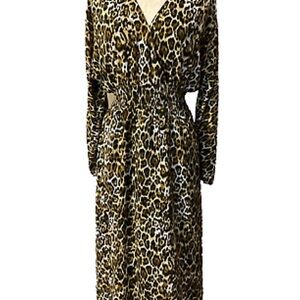 WAYF Leopard print faux wrap dress